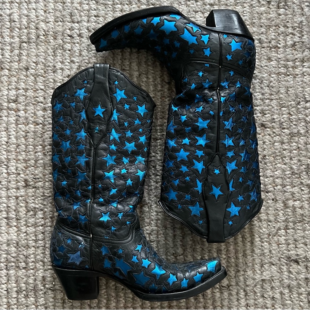 Corral boots Black and blue star cowboy boots